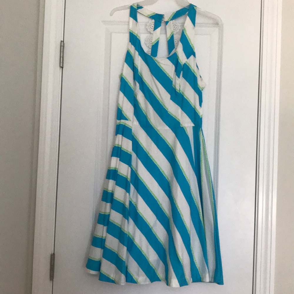 Lilly Pulitzer Blue, Green & White Stripe dress